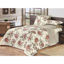 Ver imagem 4 de Kit Cobre Leito Dupla Face King Size Estampado Topázio 3 Peças Palha/Vinho