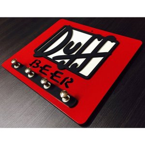 Porta Chaves Duff Beer Em Mdf Tamanho 18 X 15,9 Cm