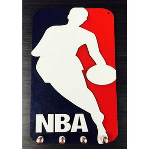 Porta Chaves Nba Em Mdf Tamanho 18,5 X 29,5 Cm