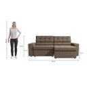 Ver imagem 4 de Sofá Retrátil com Baú Space 260cm Suede Mescla Taupe Kappesberg