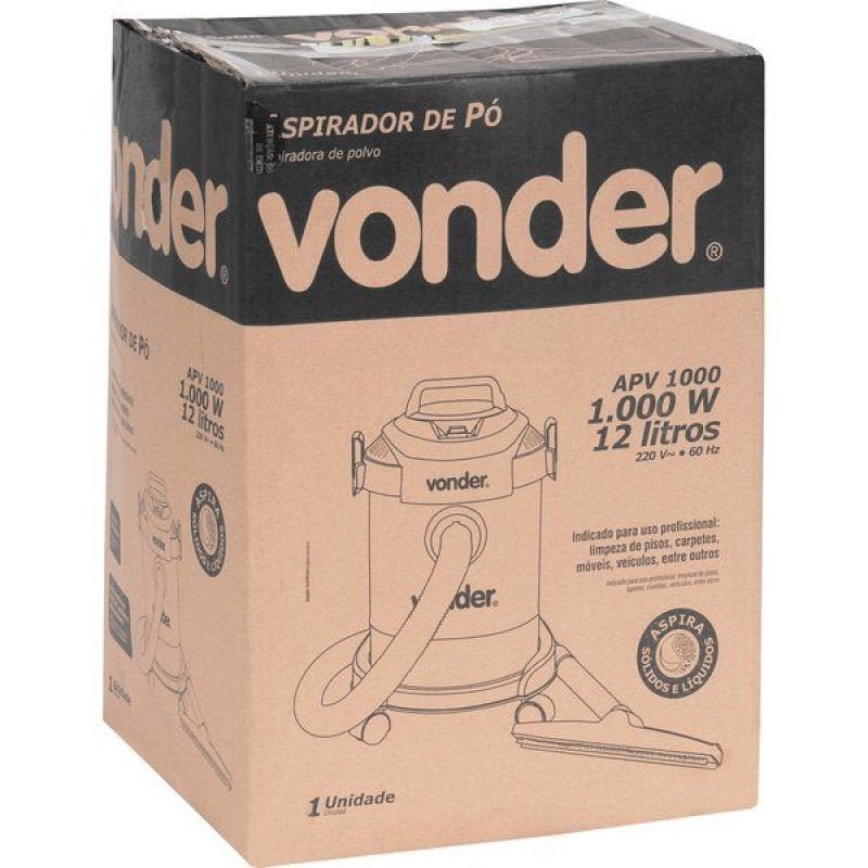 Aspirador de Pó com rodas 12 litros 1000w - Vonder - 127v - 7