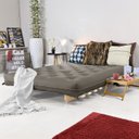 Ver imagem 7 de Sofá Cama Casal Futon Oriental Cinza com Madeira Maciça