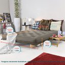Ver mais imagens de Sofá Cama Casal Futon Oriental Cinza com Madeira Maciça