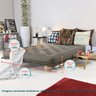 Sofá Cama Casal Futon Oriental Cinza com Madeira Maciça - 8