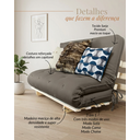 Ver imagem 4 de Sofá Cama Casal Futon Oriental Cinza com Madeira Maciça