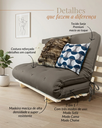 Ver imagem 4 de Sofá Cama Casal Futon Oriental Cinza com Madeira Maciça