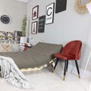 Ver mais imagens de Sofá Cama Casal Futon Oriental Cinza com Madeira Maciça