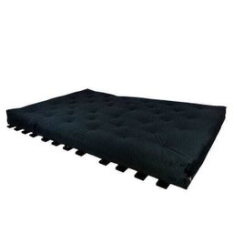 Sofá Cama Casal Futon Oriental Preto com Madeira Preta - 2