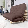 Sofá Cama Casal Futon Oriental Marrom com Madeira Maciça. - 4