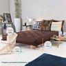 Sofá Cama Casal Futon Oriental Marrom com Madeira Maciça. - 8