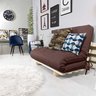 Sofá Cama Casal Futon Oriental Marrom com Madeira Maciça. - 5