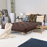 Sofá Cama Casal Futon Oriental Marrom com Madeira Maciça. - 2