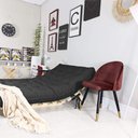 Ver imagem 4 de Sofá Cama Casal Futon Oriental Preto com Madeira Maciça