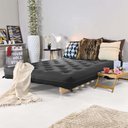 Ver imagem 2 de Sofá Cama Casal Futon Oriental Preto com Madeira Maciça