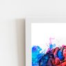 Cérebro Colorido Splash Tinta Quadro Moldura Branca 60x40cm - 2
