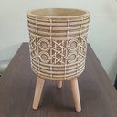 Ver imagem 3 de Cachepô Resina Vaso Decorativo Enfeite Casa Planta 54x30x30cm Bege