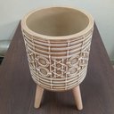 Ver imagem 2 de Cachepô Resina Vaso Decorativo Enfeite Casa Planta 54x30x30cm Bege
