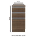 Ver imagem 2 de Balcão Madesa Glamy 40 cm 3 Gavetas Rustic Cor:Rustic