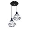 Pendente Aramado Modelo Diamante - 2 Juntos -Preto - 1