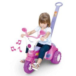 Triciclo Baby Music Rosa com Haste Cotiplas 1802 - 2