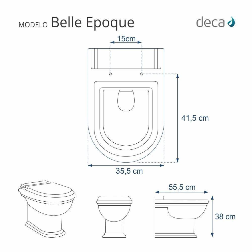 Tampa de Vaso Poliester Belle Epoque Branco para Bacia Deca - 4