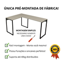 Ver imagem 3 de Mesa Escritório em L Escrivaninha Industrial de Canto 100% Mdf Premium Cinza e Aço