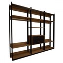 Ver imagem 3 de Closet Industrial Marseille 2 Gavetas 8 Prateleiras 2 Cabideiros Black/brise - Panorama Móveis