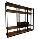 Ver imagem 4 de Closet Industrial Marseille 2 Gavetas 8 Prateleiras 2 Cabideiros Black/brise - Panorama Móveis