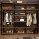 Ver imagem 2 de Closet Industrial Marseille 2 Gavetas 8 Prateleiras 2 Cabideiros Black/brise - Panorama Móveis