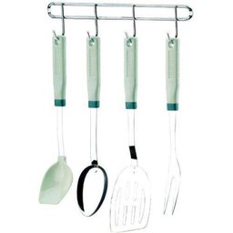 Suporte Multiuso Para Utensílios 4 Ganchos Vantaggio - Aço Cromado - 1