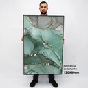 Ver imagem 2 de Quadro Decorativo em Canvas Abstrato Mármore Verde e Cinza TaColado Borda Infinita 120 x 80cm