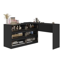 Penteadeira de Canto 120cm 6 Gavetas Flex Multimóveis Mp4404 Preto - 3 Penteadeira de Canto 120cm 6 Gavetas Flex Multimóveis Mp4404 Preto - 3