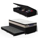 Ver imagem 1 de Cama Box Baú com Colchão Gazin de Espuma D33 Pillow In Force Mid + Auxiliar de Espuma Solteiro