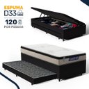 Ver imagem 2 de Cama Box Baú com Colchão Gazin de Espuma D33 Pillow In Force Mid + Auxiliar de Espuma Solteiro