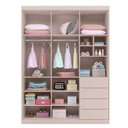 Ver imagem 6 de Guarda Roupa Infantil 3 Portas e 4 Gavetas Pérola Rose - Phoenix Phoenix Baby