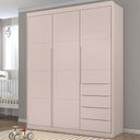 Ver imagem 1 de Guarda Roupa Infantil 3 Portas e 4 Gavetas Pérola Rose - Phoenix Phoenix Baby