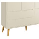 Ver imagem 3 de Guarda-Roupa Retrô 3 Portas Théo New Areia Fosco com Madeira - Reller
