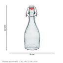 Ver imagem 4 de Garrafa de Vidro 350ml Transparente 23x8x8cm Água Suco Geladeira Bebidas Tampa