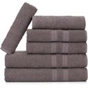 Ver imagem 1 de Jogo de Toalhas Gigante Itália Soft 2 Banhão + 2 Rosto + 2 Tapete Luxo 100% Algodão - Cinza