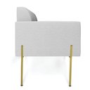 Ver imagem 6 de Poltrona Pé de Ferro Dourado para Escritório Kit 2 Marisa Linho Cinza D03 - D'Rossi