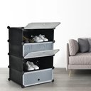 Ver imagem 2 de Guarda Roupa Modular 4 Prateleiras Sapateira Organizador Portatil Brinquedos Armario com Porta Luxo