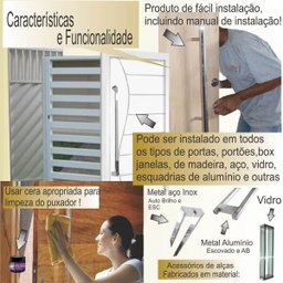 Puxador para portas madeira/vidro/box (kit 2 pares ) 40 cm Clean - 4
