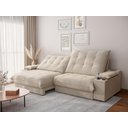 Ver imagem 1 de Sofá Thor 2,50cm com Super Pillow e Molas Ensacadas Veludocristal- Netsofas - Areia