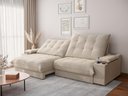 Ver imagem 1 de Sofá Thor 2,50cm com Super Pillow e Molas Ensacadas Veludocristal- Netsofas - Areia