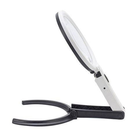 Lupa Bancada Mesa Articulada Leitura Ate 5x 10 Leds Bivolt