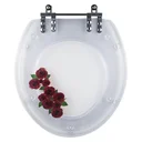 Ver imagem 1 de Tampa De Vaso Acrílico Oval Convencional Transparente Decorado para Todas as Marcas