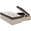 Ver imagem 1 de Cama Box Baú Solteiro: Colchão Espuma Ortobom D45 Light + Base Crc Suede Clean(88x188)