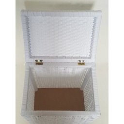 Cesto de Roupa Fibra Sintética Roupeiro 40x25x55 Branco - 2