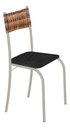 Ver imagem 2 de Kit 4 Cadeiras Atlanta Corino Tempest Preto e Rattan Carvalho Tubo Champanhe