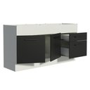 Ver imagem 4 de Balcão de Pia Madesa Agata 150 cm 2 Portas e 2 Gavetas (Sem Tampo e Pia) Branco/Preto Cor:Branco Pre